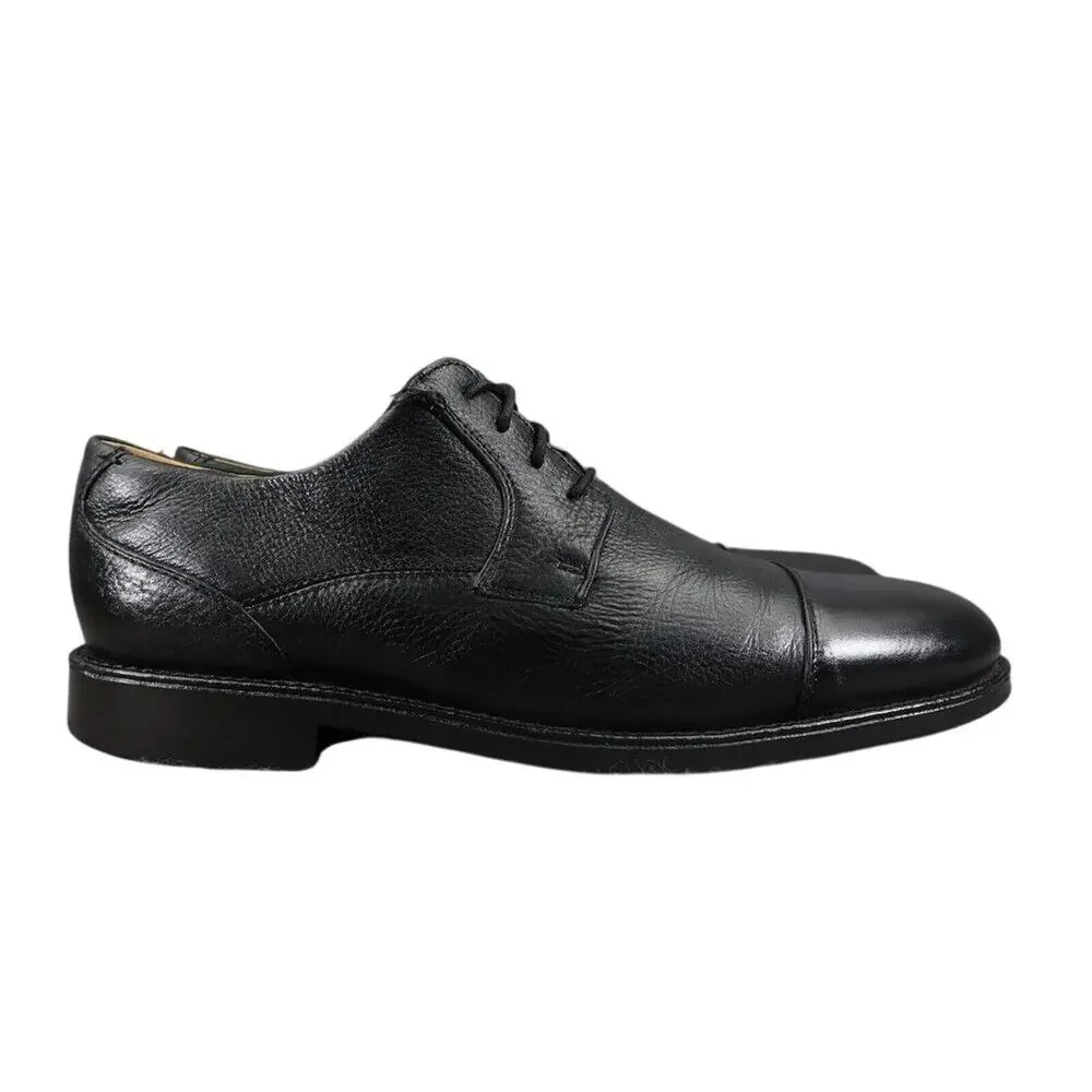 Belvedere Shoes Men 10.5 Oxford Cap Toe Duke Leather Black Classic Comfort Dress